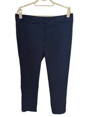 Evan Piccone Navy Polka Dot Ankle Pants Size 14
